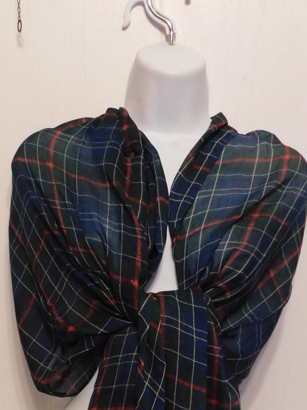 Patricia Nash Blue Green Tartan Plaid Scarf NEW - Picture 2 of 7